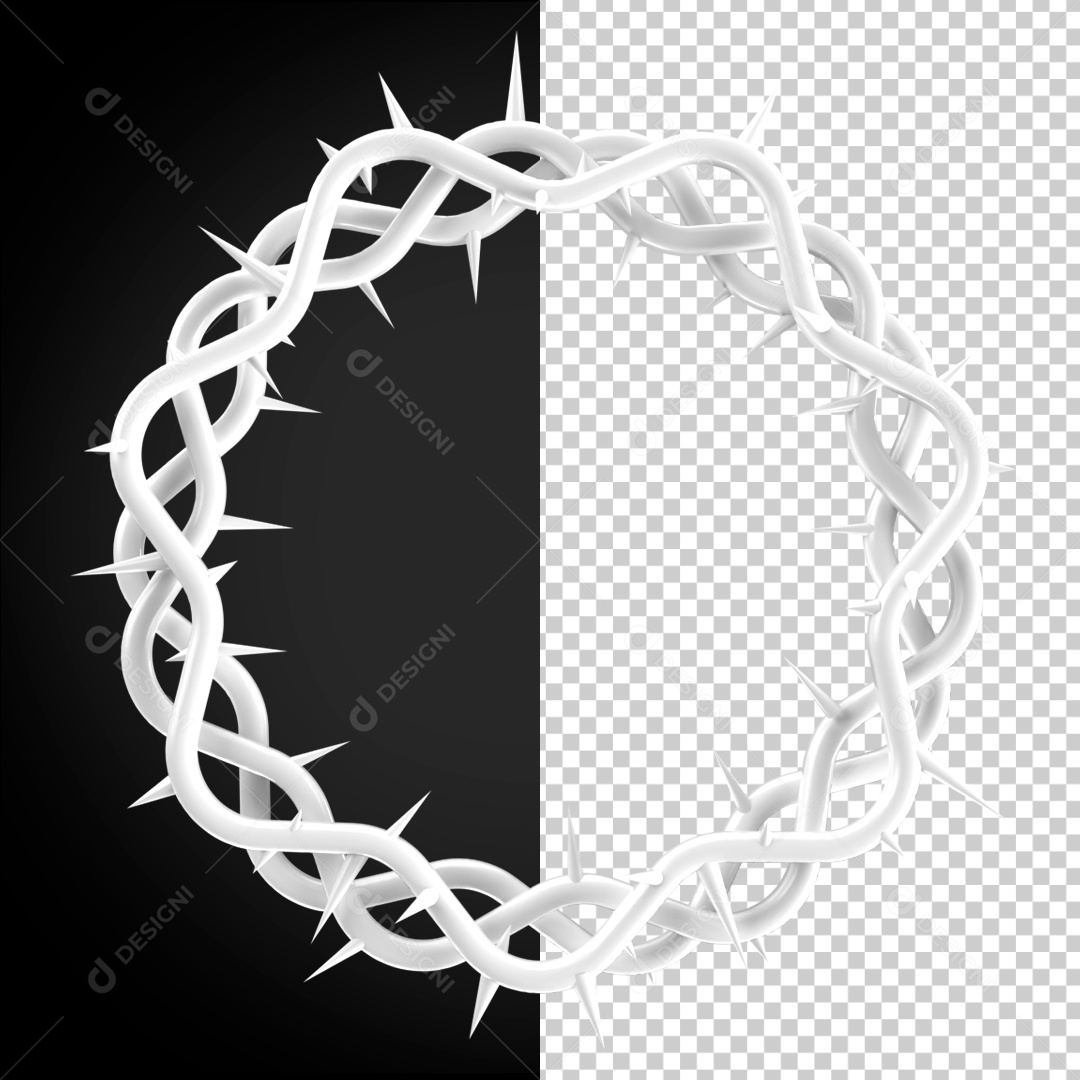 Elemento 3D Coroa De Espinhos Branca PSD