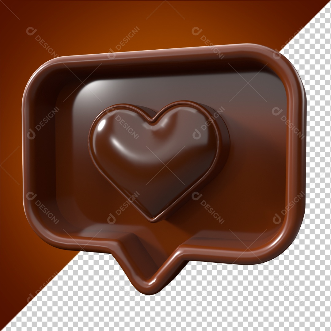 Ícone 3D Emoji Marrom Coração Marrom PSD