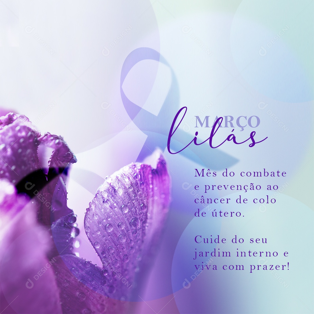 Social Media Março Lilás Mês Do Combate Ao Câncer De Colo De Útero PSD Editável