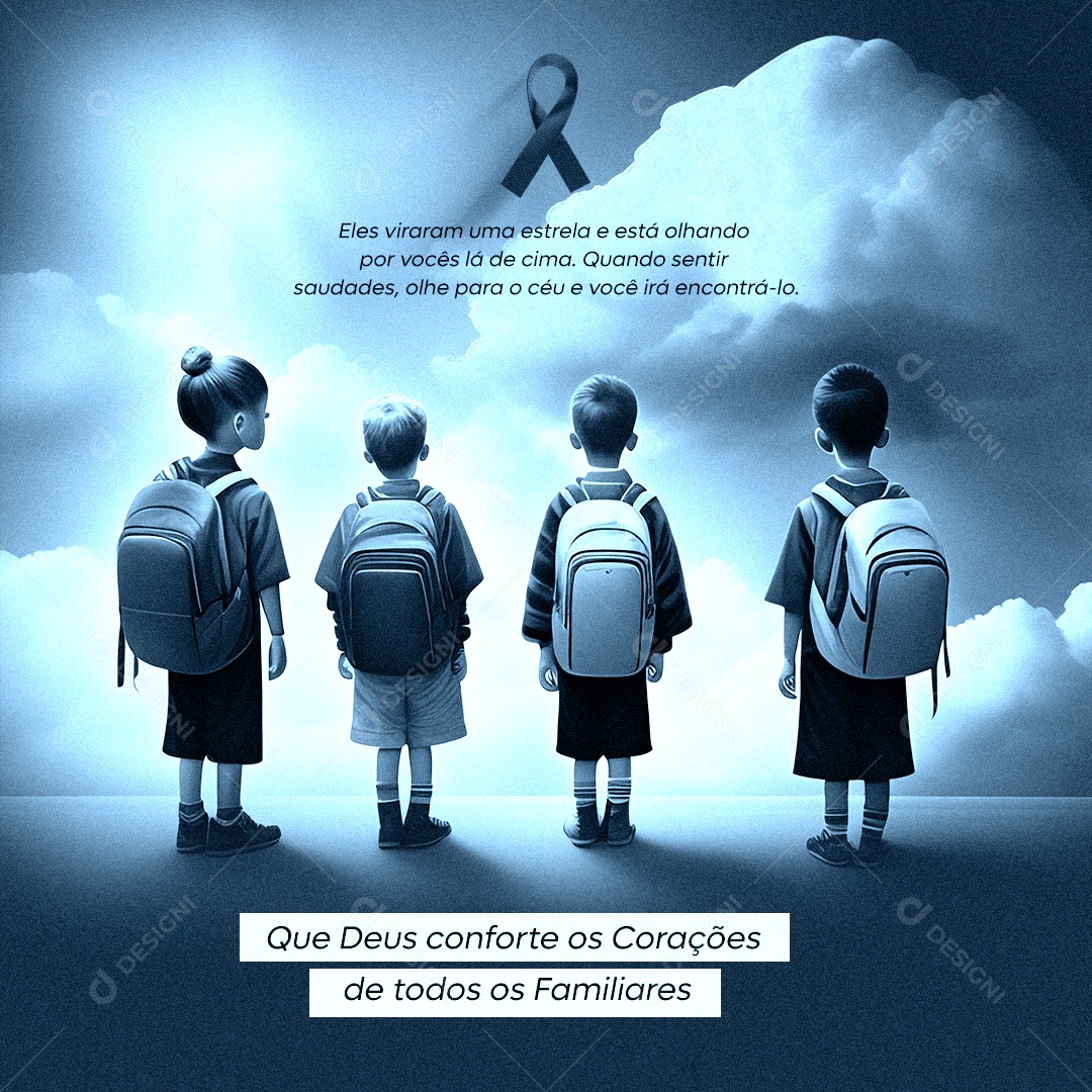 Que Deus Conforte o Coração de Todos os Familiares Luto Social Media PSD Editável