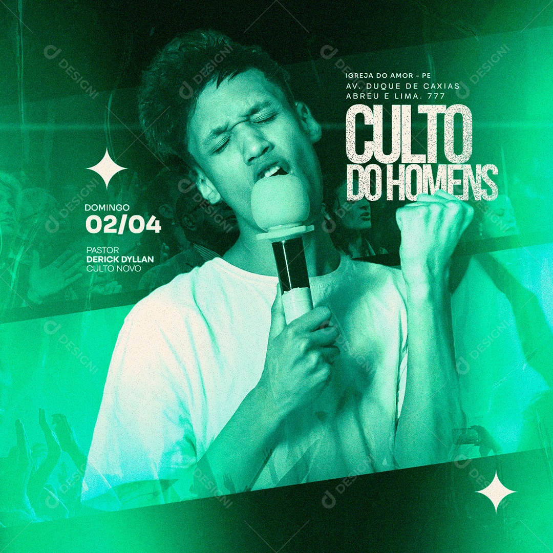 Culto Do Homens Igreja Do Amor Domingo Gospel Social Media PSD Editável