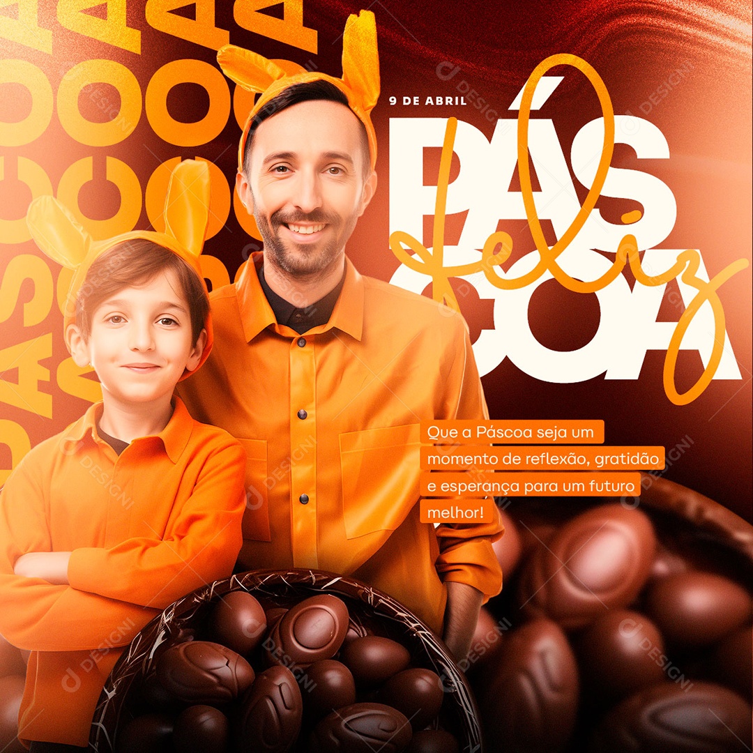 Que A Páscoa Seja Um Momento De Reflexão Gratidão e Esperança Feliz Páscoa Social Media PSD Editável