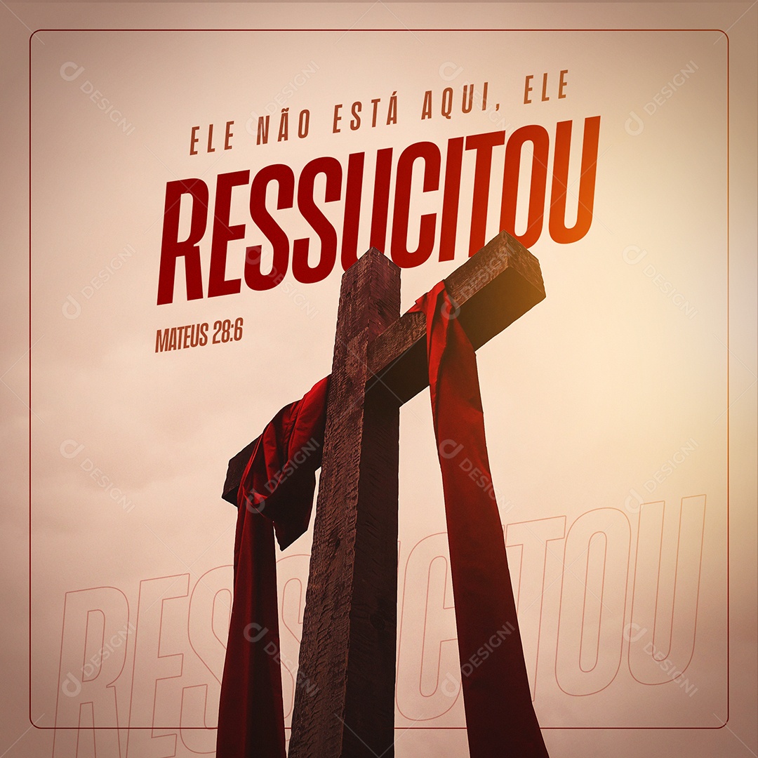 Ele Não Está Aqui, Ele Ressuscitou Social Media PSD Editável