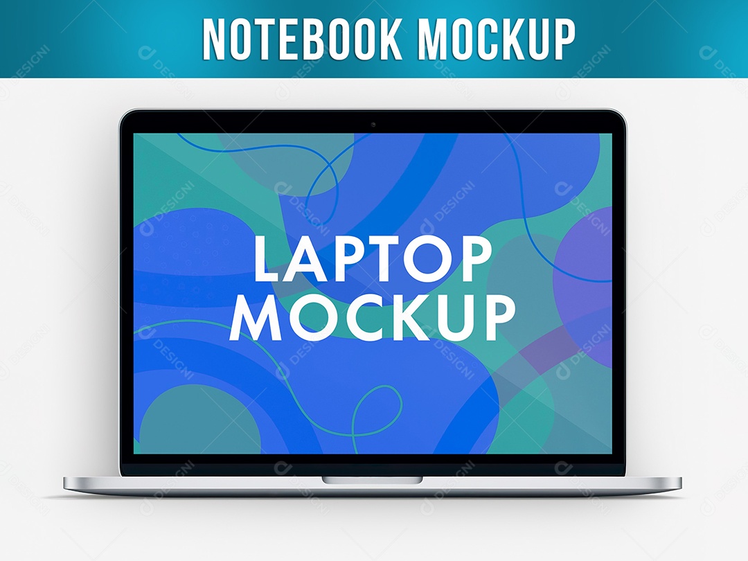 Notebook Mockup Comunicação Tecnologia Internet Frente PSD Editável