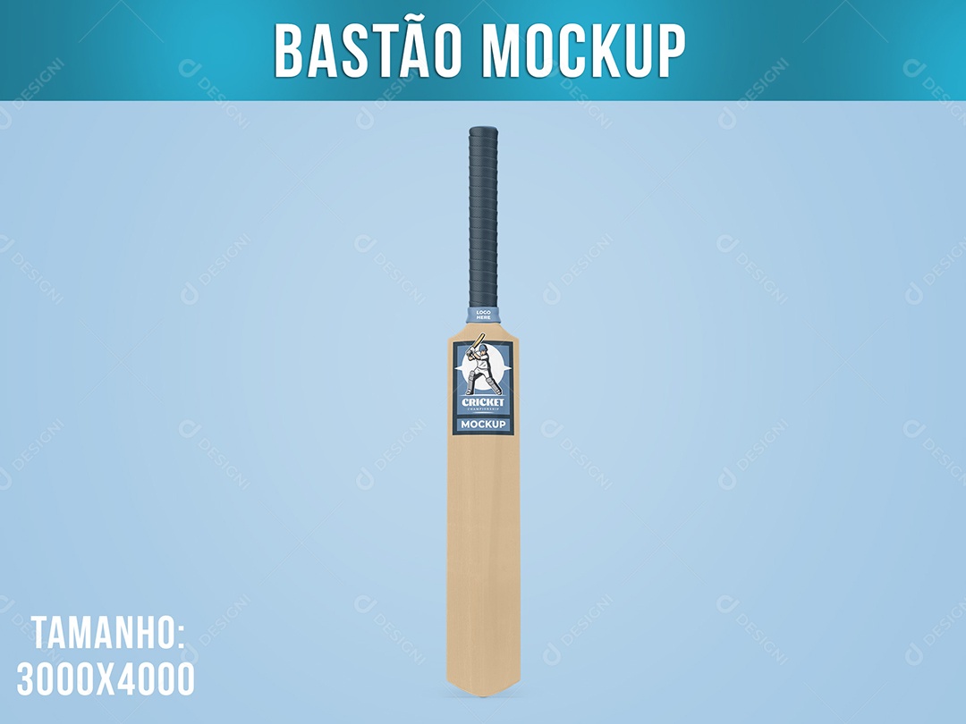 Bastão Taco de Cricket Mockup PSD Editável