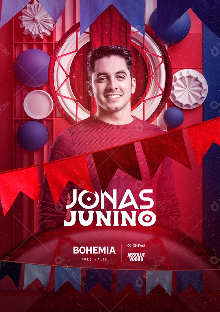 Bohemia Puro Malte Festa Junina Flyer Jonas Esticado Social Media PSD Editável