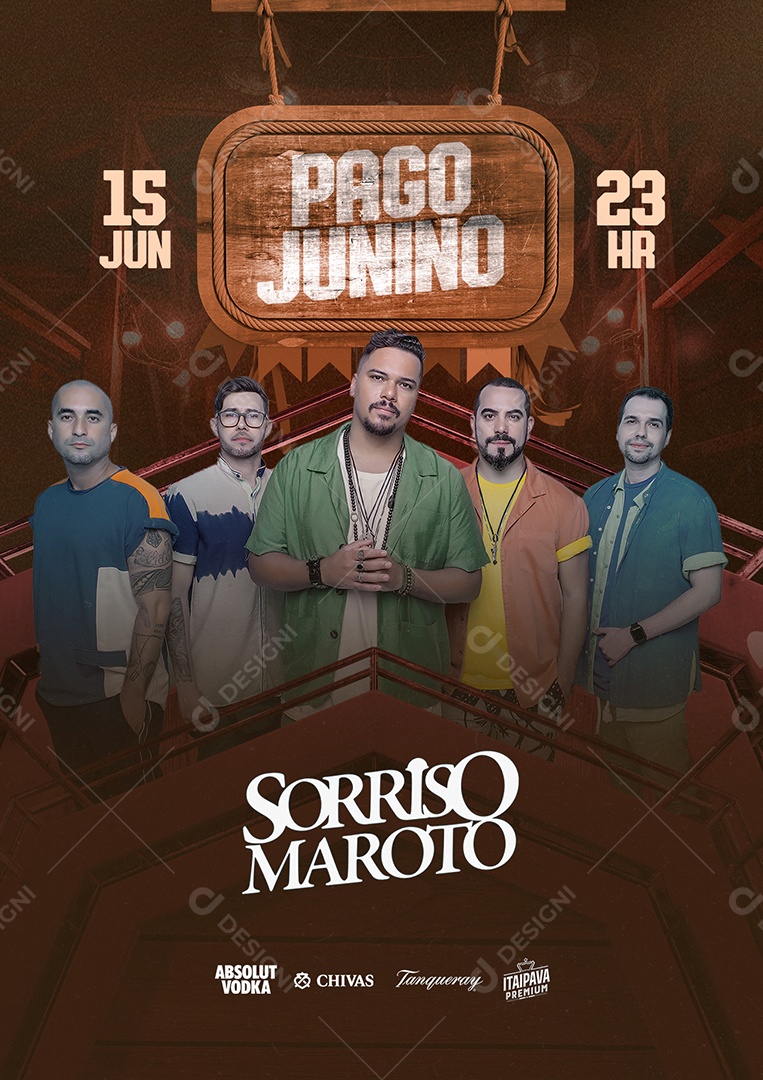 Pago Junino Flyer Sorriso Maroto Social Media PSD Editável