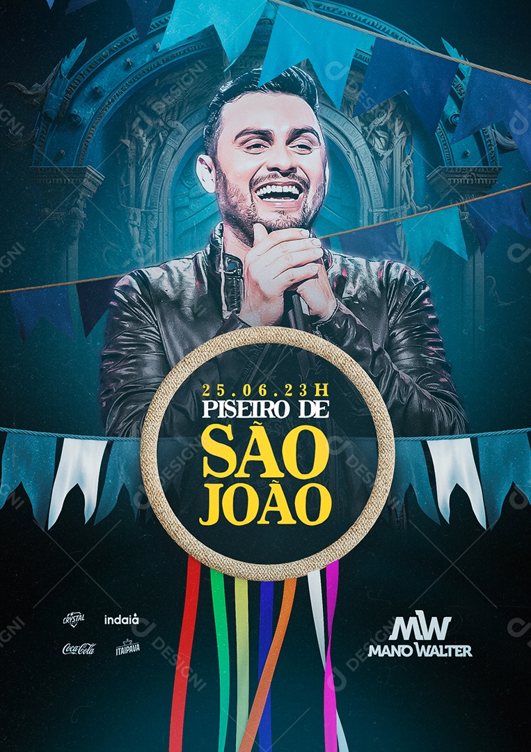 Piseiro De São João Flyer Mano Walter Social Media PSD Editável