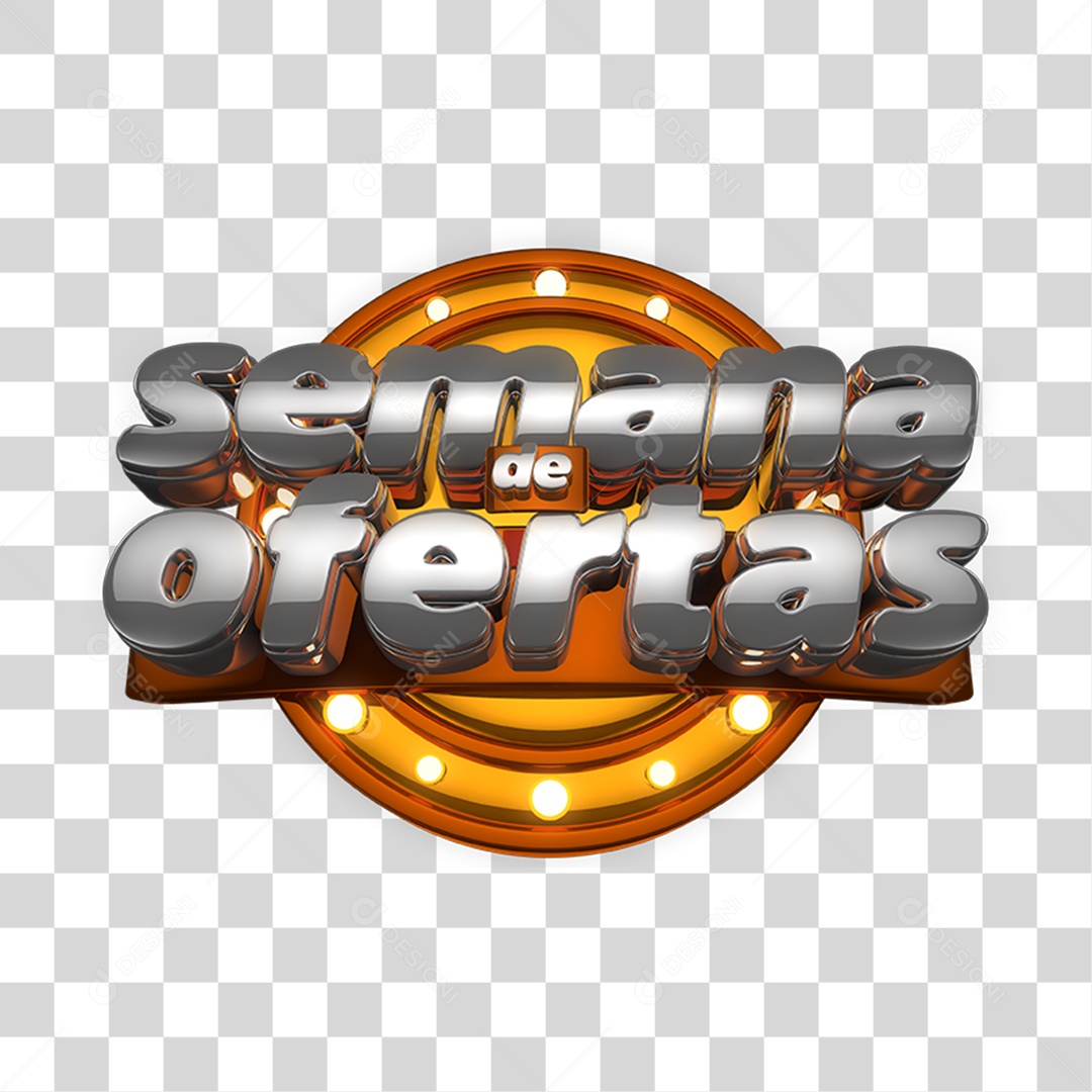 Selo 3D Semana de Ofertas PNG Transparente