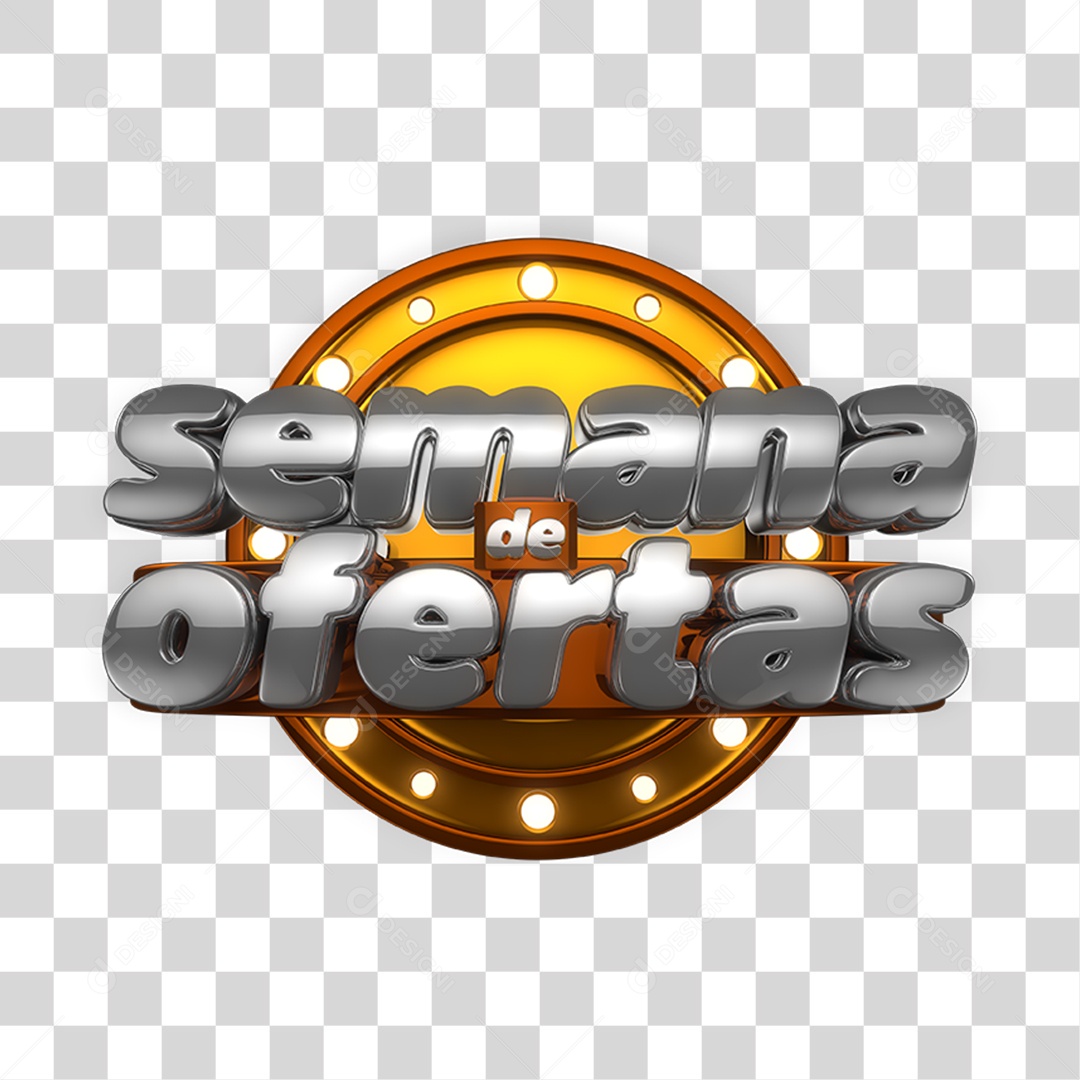 Selo 3D Semana de Ofertas PNG Transparente