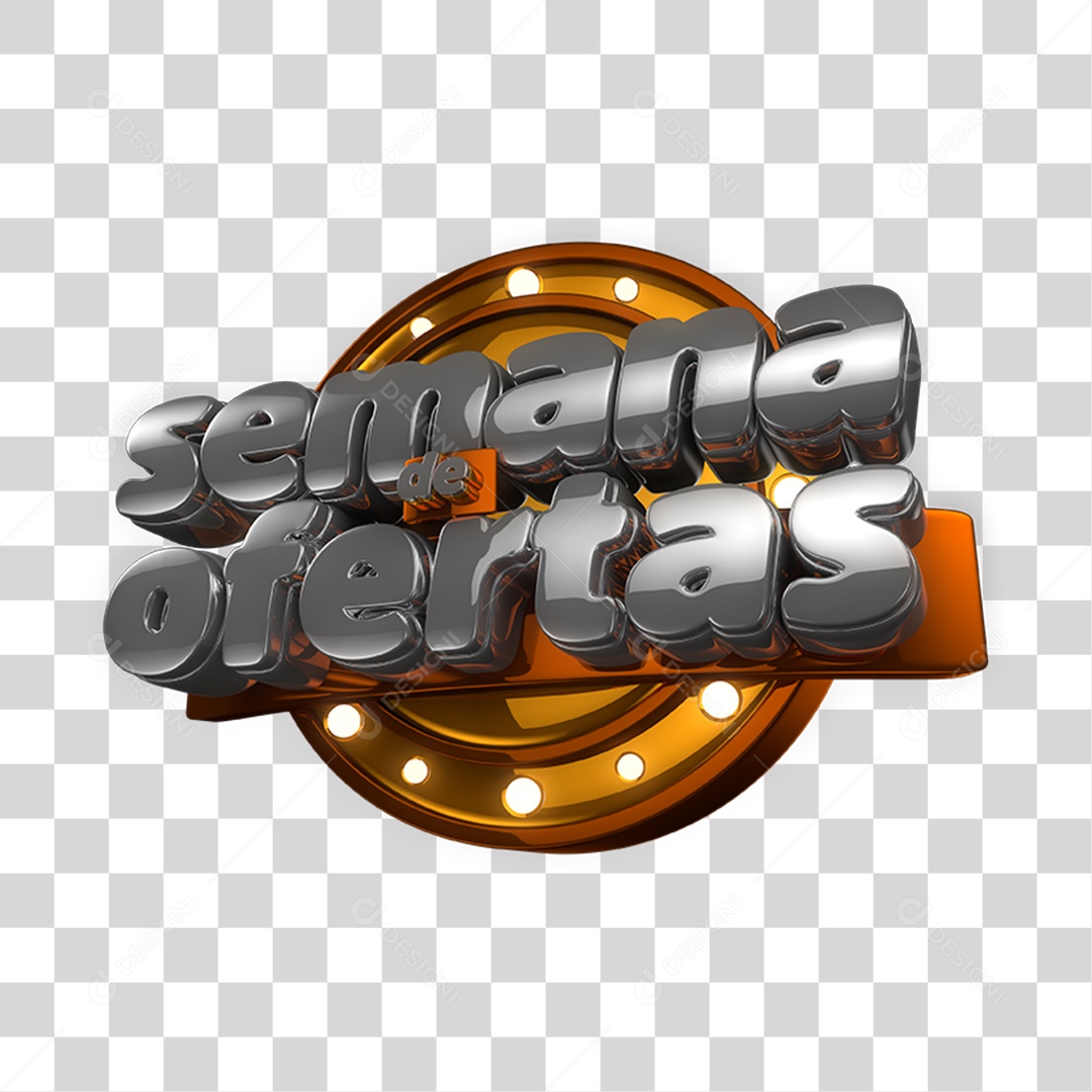Selo 3D Semana de Ofertas PNG Transparente