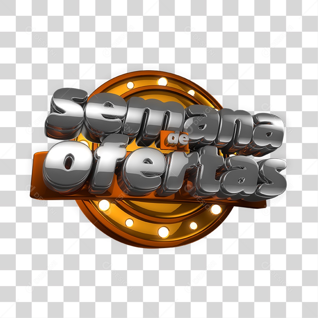 Selo 3D Semana de Ofertas PNG Transparente