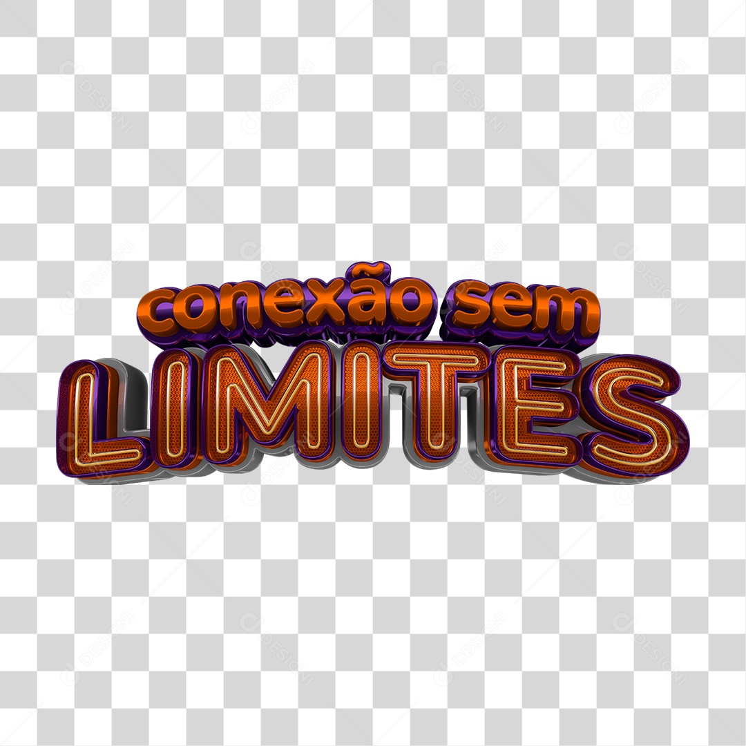 Selo 3D Conexão sem Limites PNG Transparente