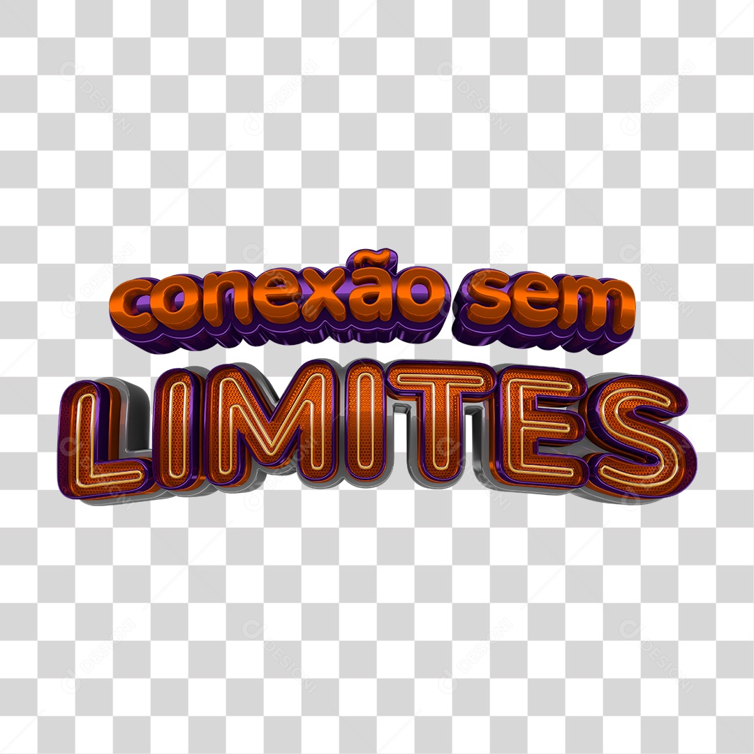 Selo 3D Conexão sem Limites PNG Transparente