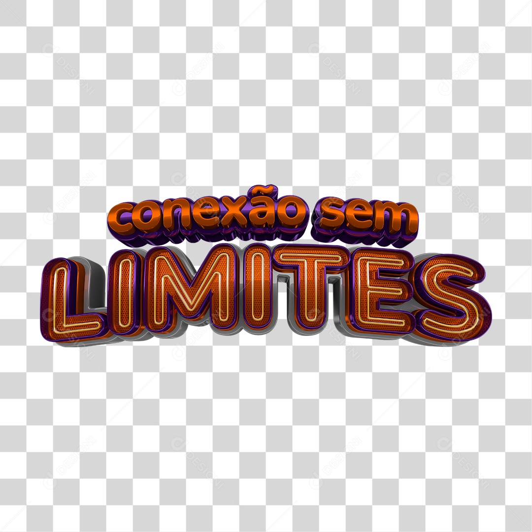 Selo 3D Conexão sem Limites PNG Transparente