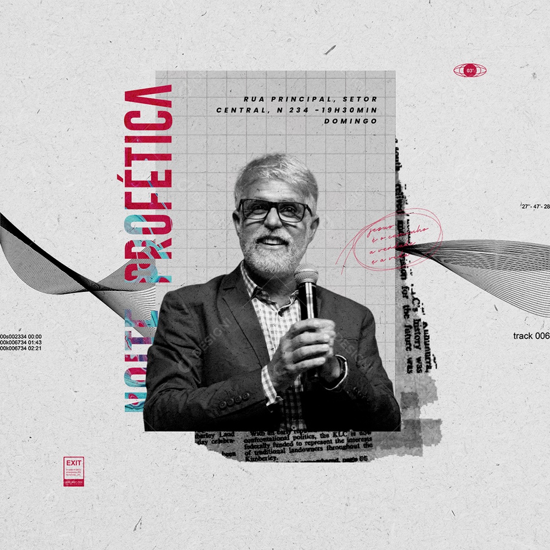 Noite Profética Culto Domingo Gospel Social Media PSD Editável