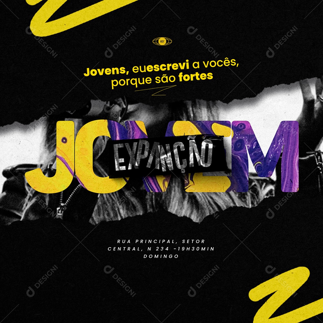 Jovens Eu Escrevi A Vocês Porque São Fortes Expanção Jovem Gospel Social Media PSD Editável