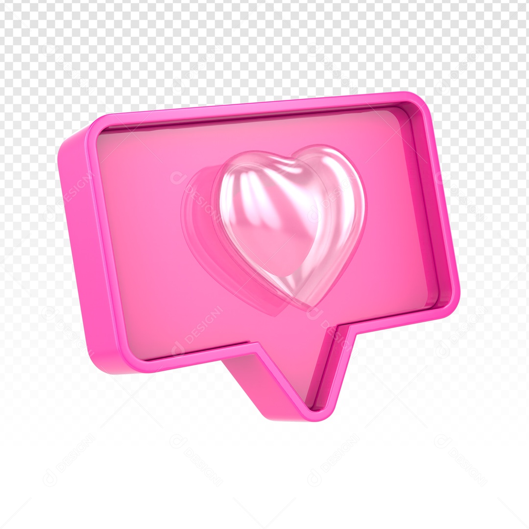 Emoji Rosa De Coração Rosa Elemento 3D PSD