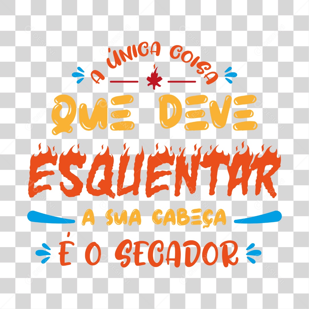 Lettering Esquentar a Cabeça Salão de Beleza EPS + PNG