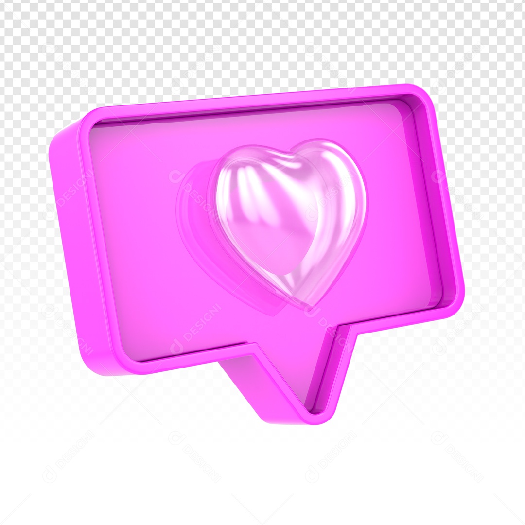 Emoji Roxo De Coração Roxo Elemento 3D PSD