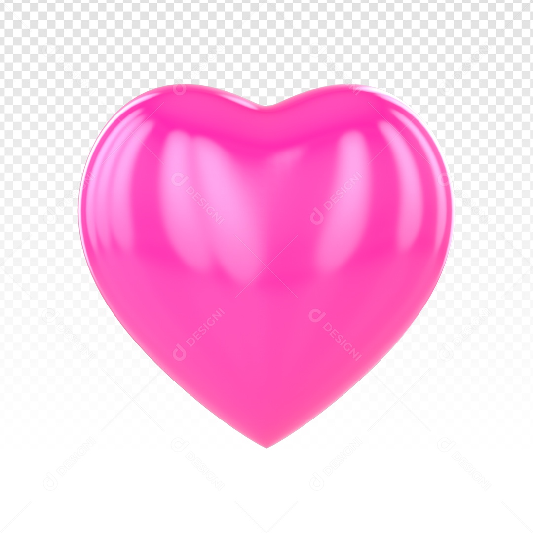 Elemento 3D De Coração Rosa Para Composição PSD