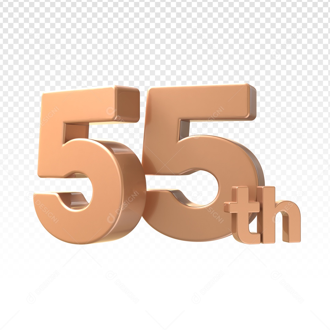 Numero 3D 55th Aniversario Para Composição PSD
