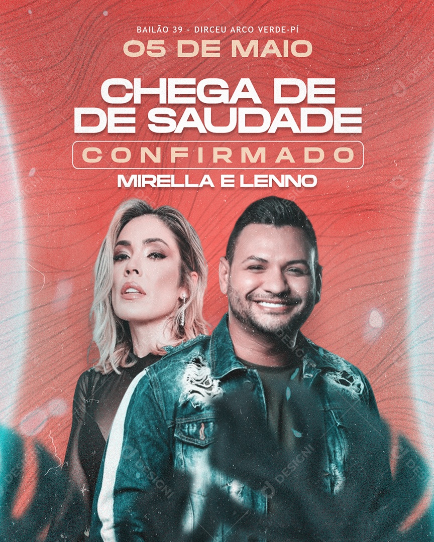 Social Media Flyer Chega de Saudade Cantores PSD Editável