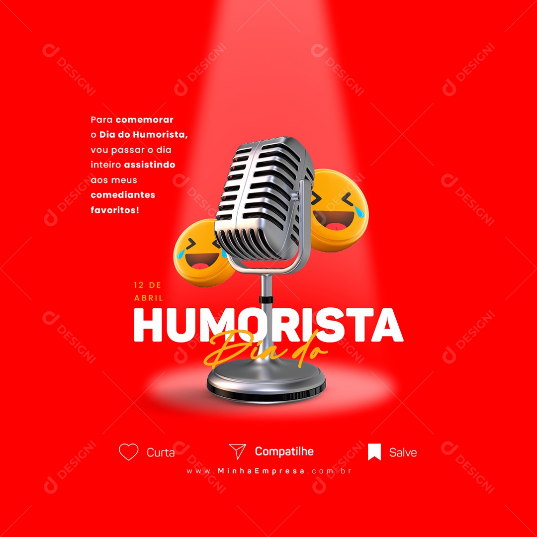 Dia Do Humorista 12 De Abril Social Media PSD Editável