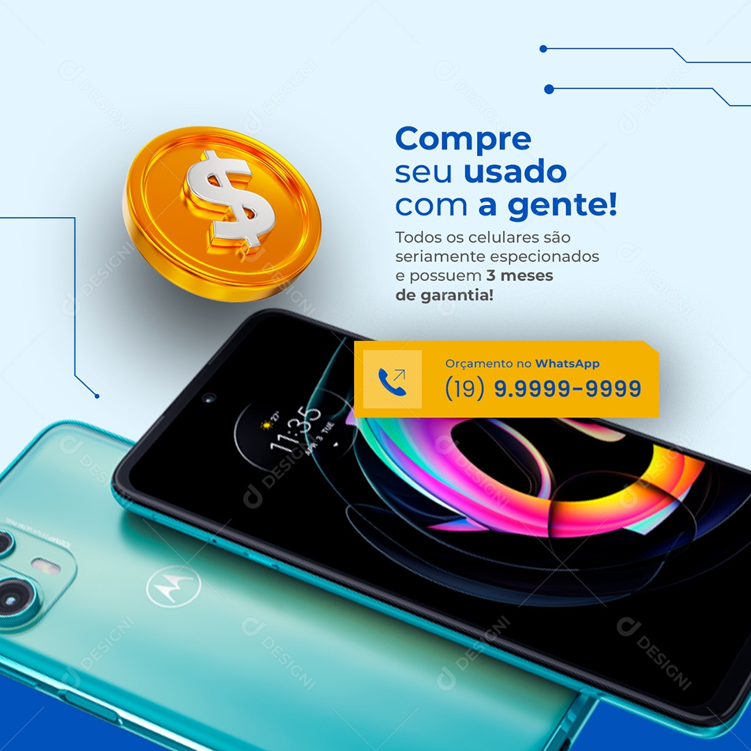 Compre Seu Usado Com A Gente Assistência Técnica Social Media PSD Editável