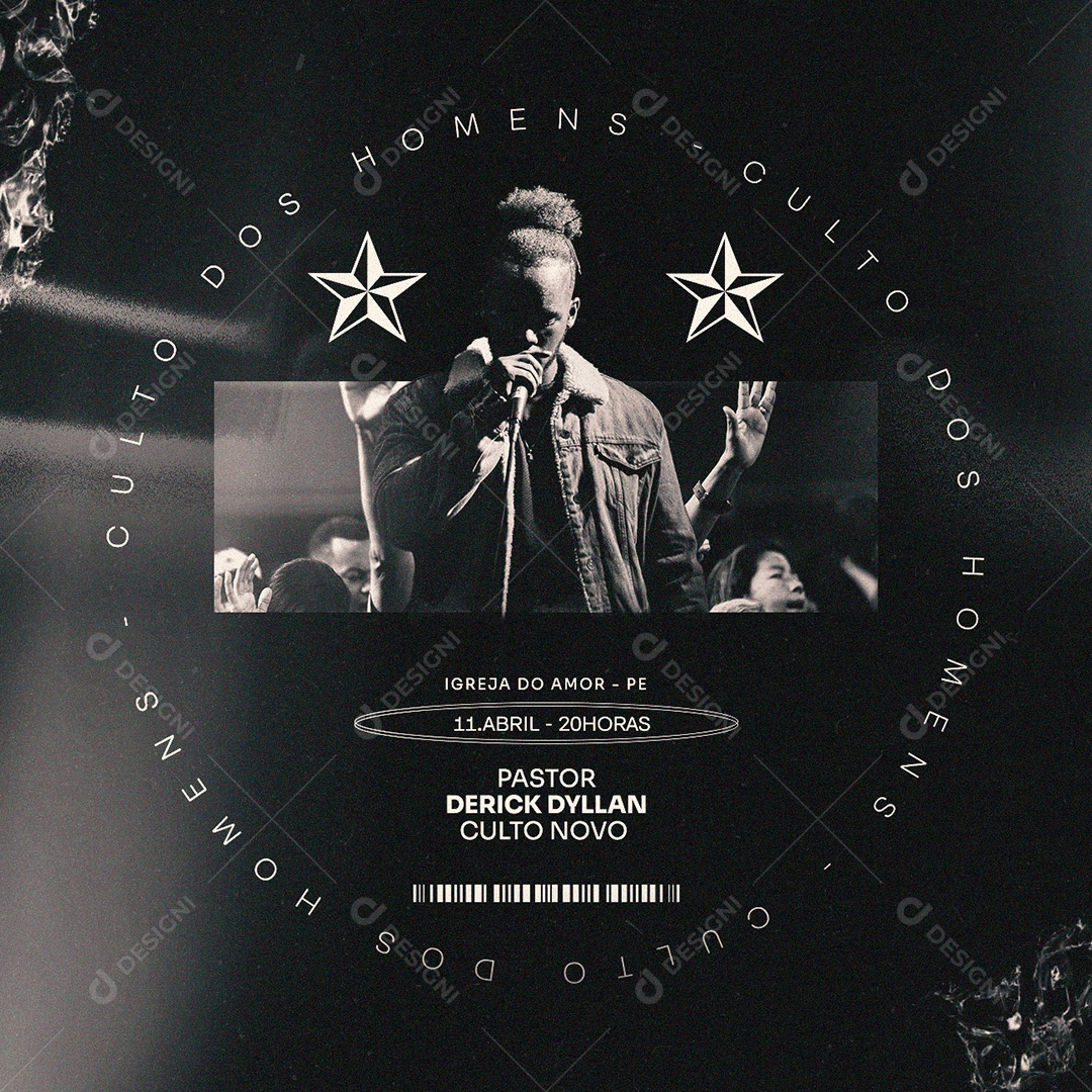 Pastor Derick Dyllan Culto Novo Igreja Do Amor Gospel Social Media PSD Editável
