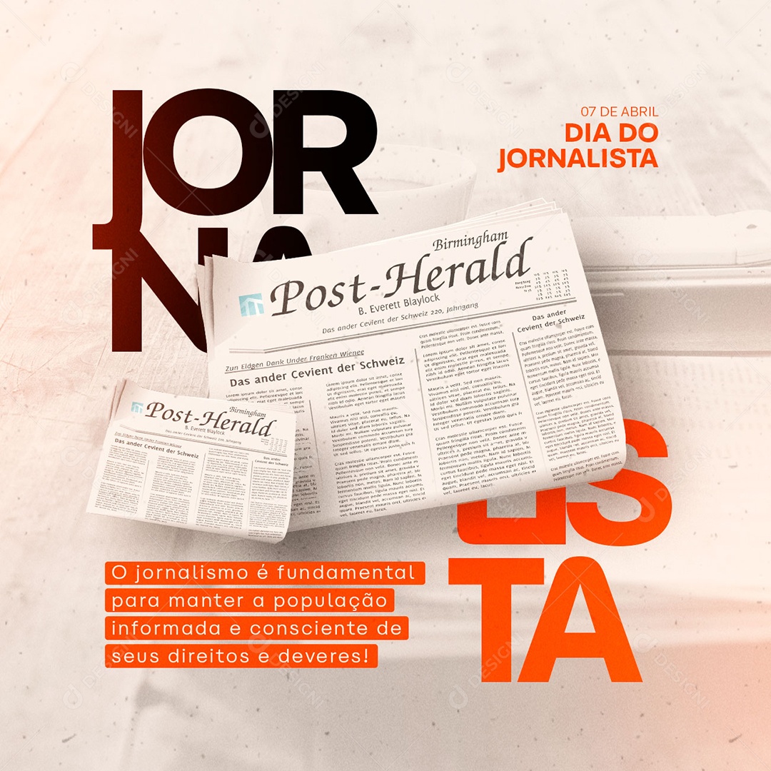 O Jornalismo É Fundamental Para Manter A População Informada Dia Do Jornalista Social Media PSD Editável