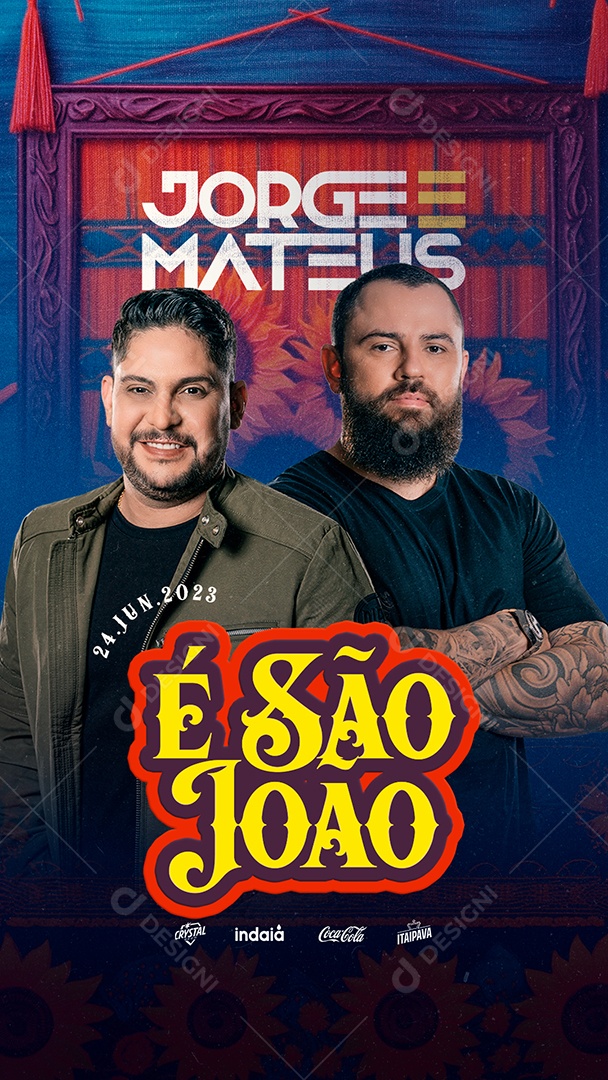 Story É São João Flyer Jorge E Mateus Social Media PSD Editável