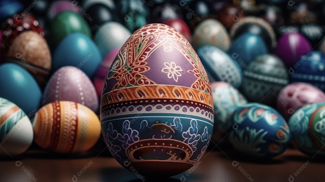 Ovo de Páscoa de chocolate ao leite com um buraco no fundo de madeira