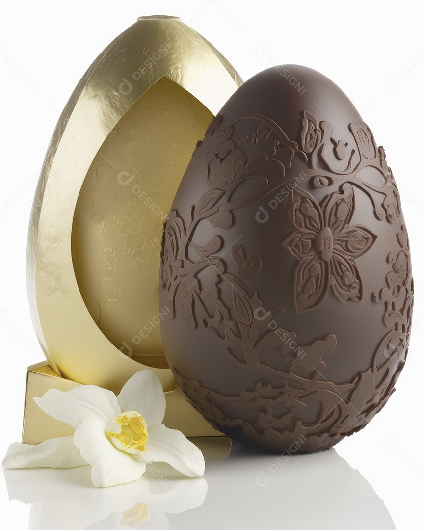 Ovo de Páscoa de chocolate ao leite embrulhado em papel colorido brilhante