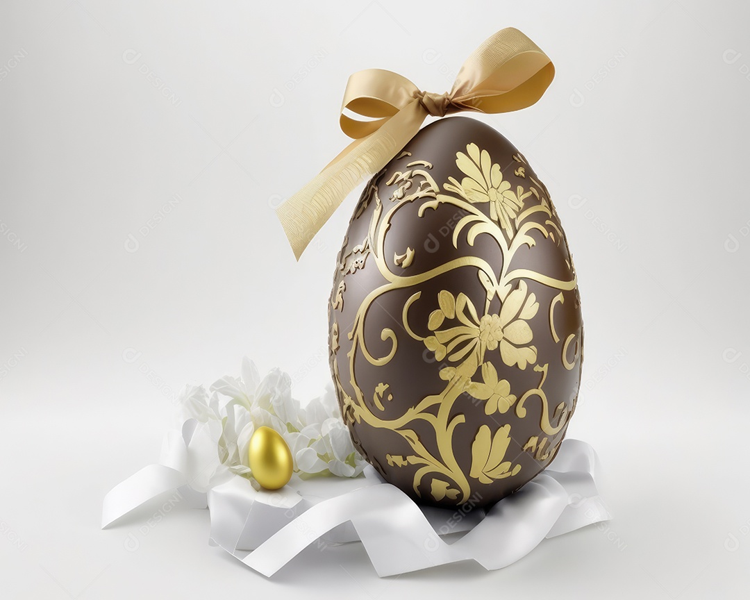 Ovo de Páscoa de chocolate ao leite embrulhado em papel colorido brilhante