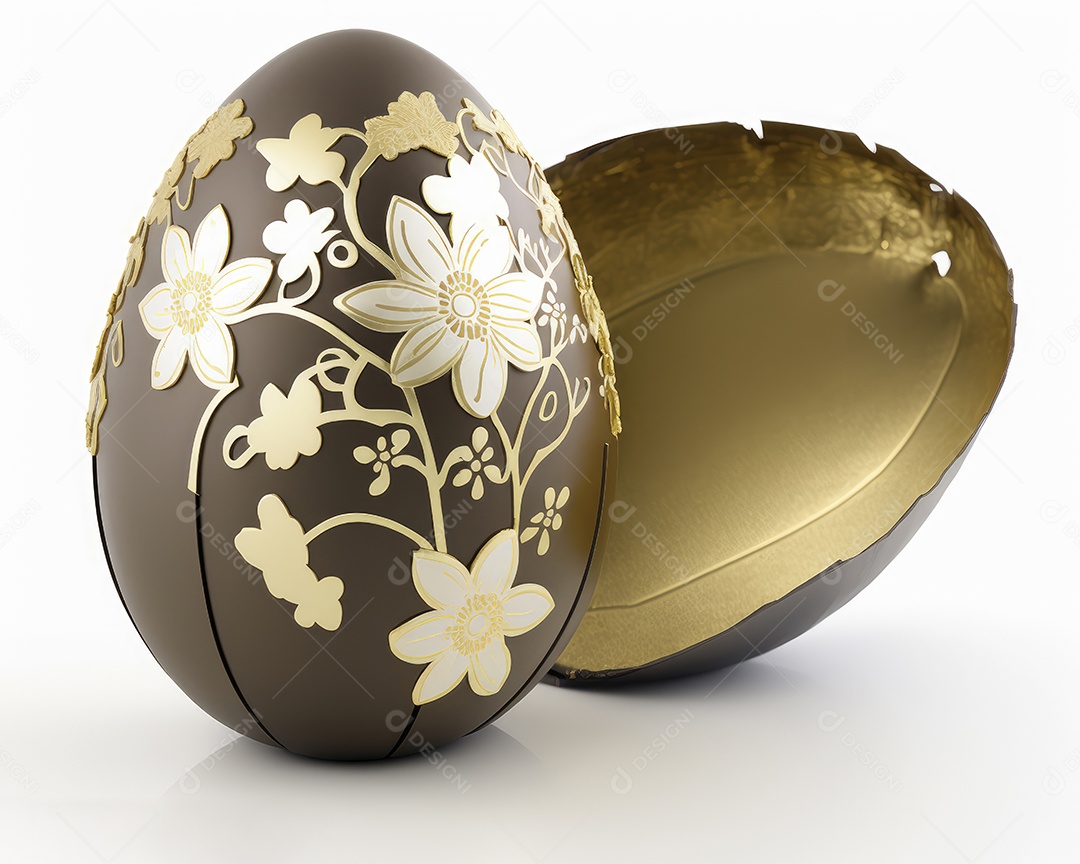 Ovo de Páscoa de chocolate ao leite embrulhado em papel colorido brilhante