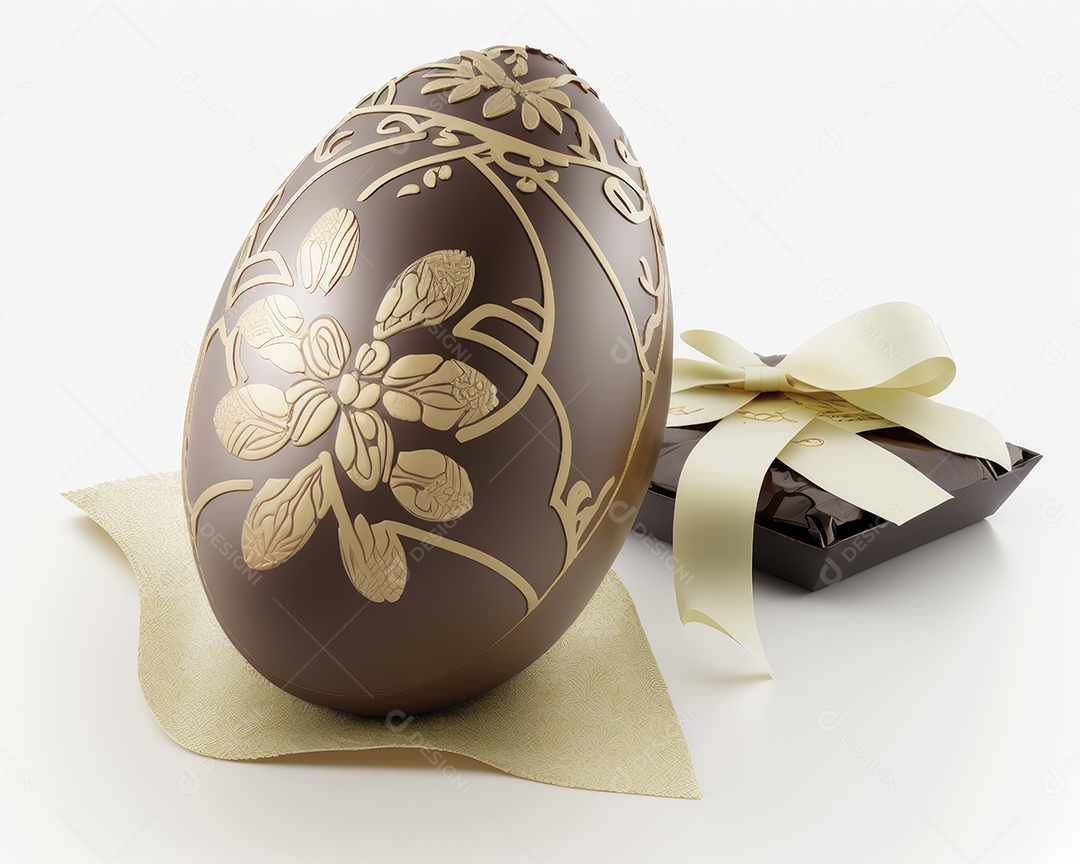 Ovo de Páscoa de chocolate ao leite embrulhado em papel colorido brilhante