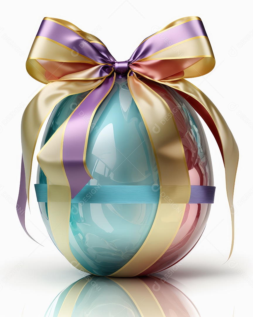 Ovo de Páscoa de chocolate ao leite embrulhado em papel colorido brilhante