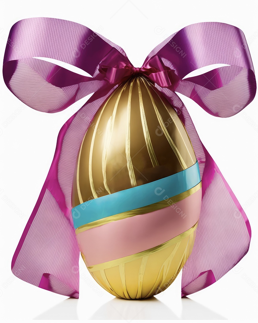 Ovo de Páscoa de chocolate ao leite embrulhado em papel colorido brilhante