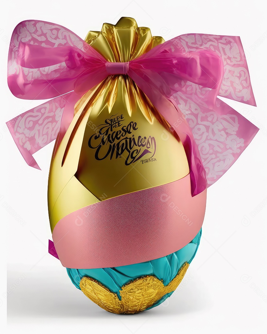 Ovo de Páscoa de chocolate ao leite embrulhado em papel colorido brilhante