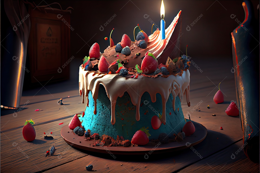 Comemoração de feliz aniversário.