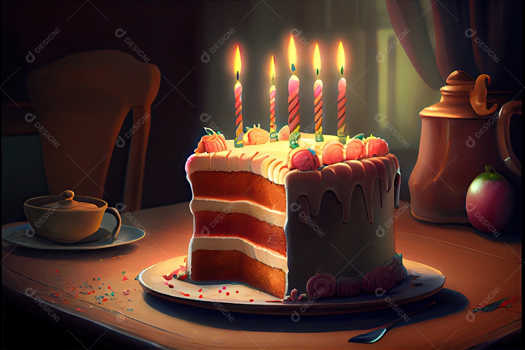 Comemoração de feliz aniversário.