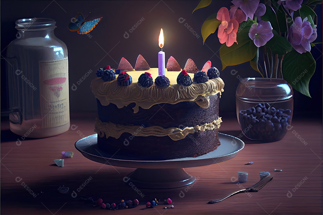 Comemoração de feliz aniversário.