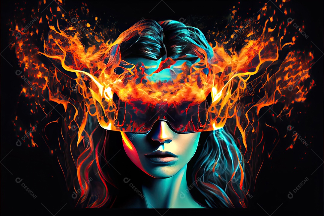 Conceito de metaverso e elementos do mundo virtual. fone de ouvido de realidade virtual.