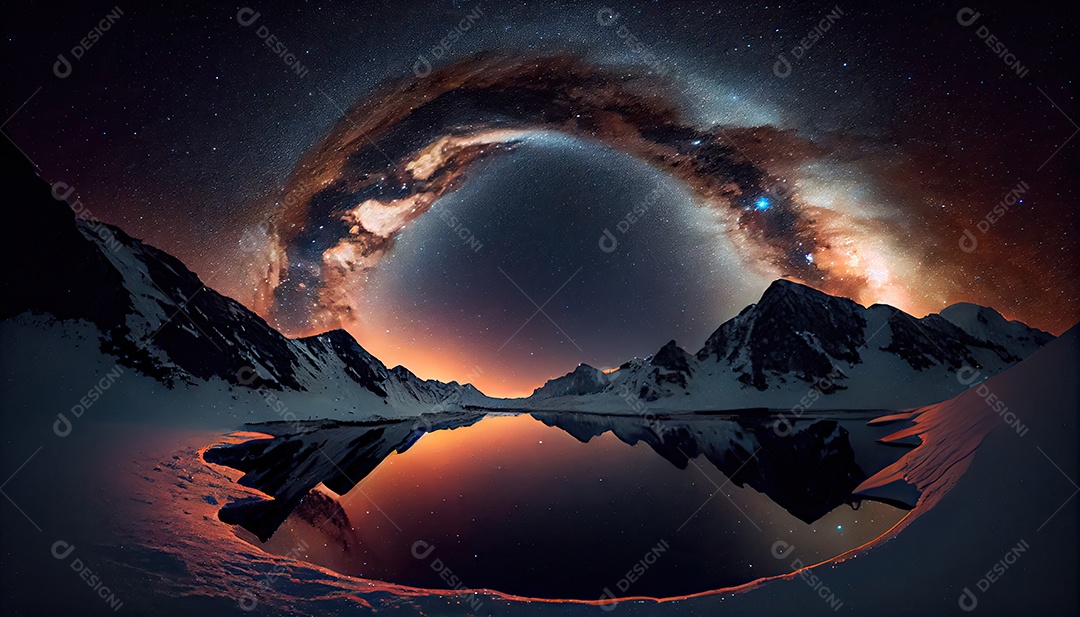 Estrelas da Via Láctea à noite.