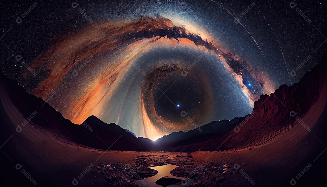 Estrelas da Via Láctea à noite.