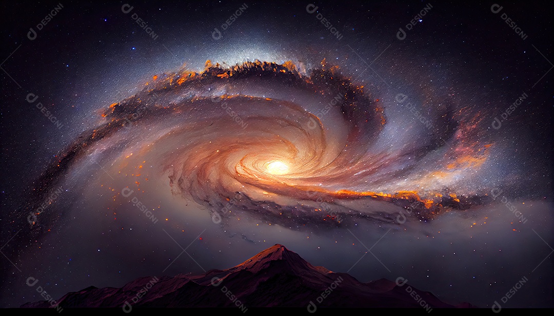 Estrelas da Via Láctea à noite.