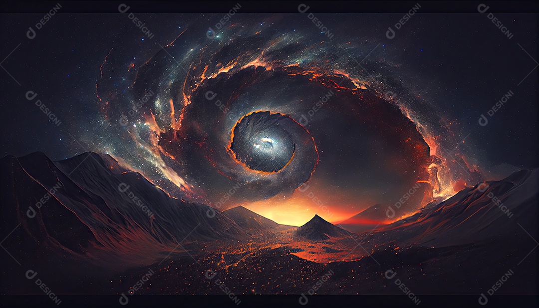 Estrelas da Via Láctea à noite.