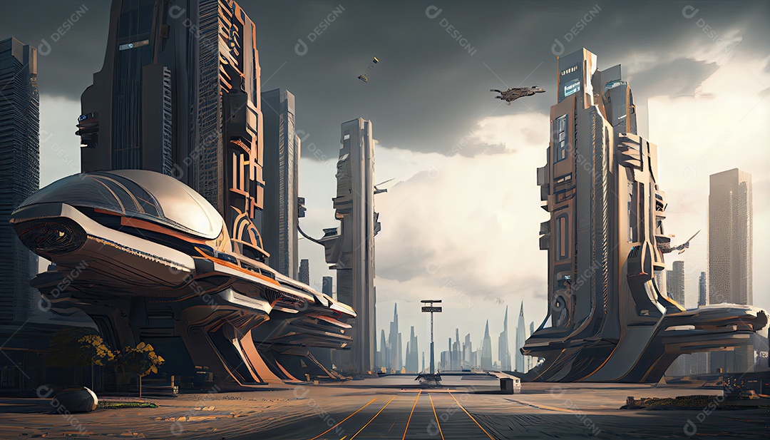 Cidade moderna hora da manhã.