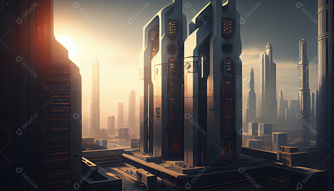 Cidade moderna hora da manhã.